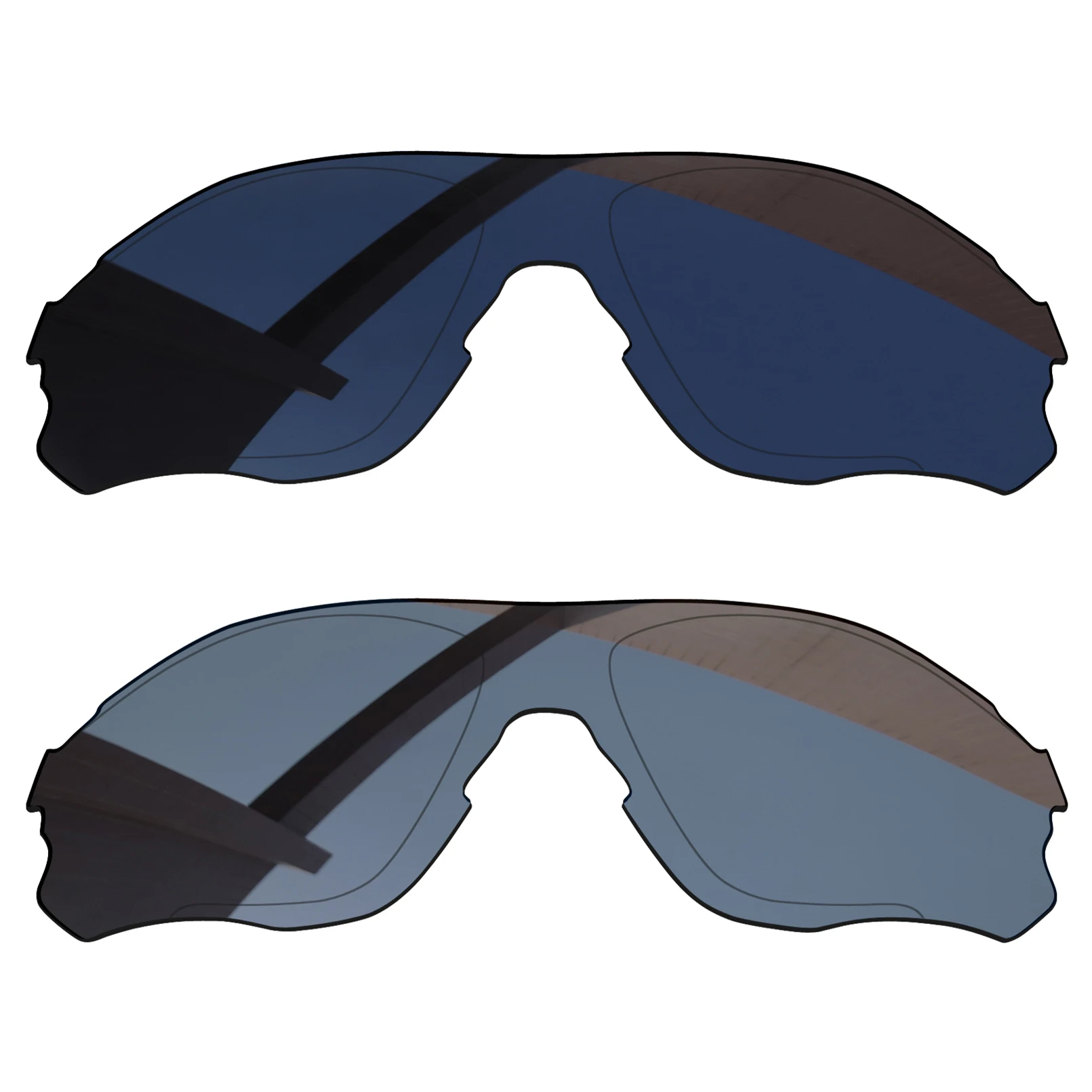 

Bsymbo 2 Pairs Pitch Black & Sliver Grey Polarized Replacement Lenses for-Oakley EVZero Path OO9308 Frame