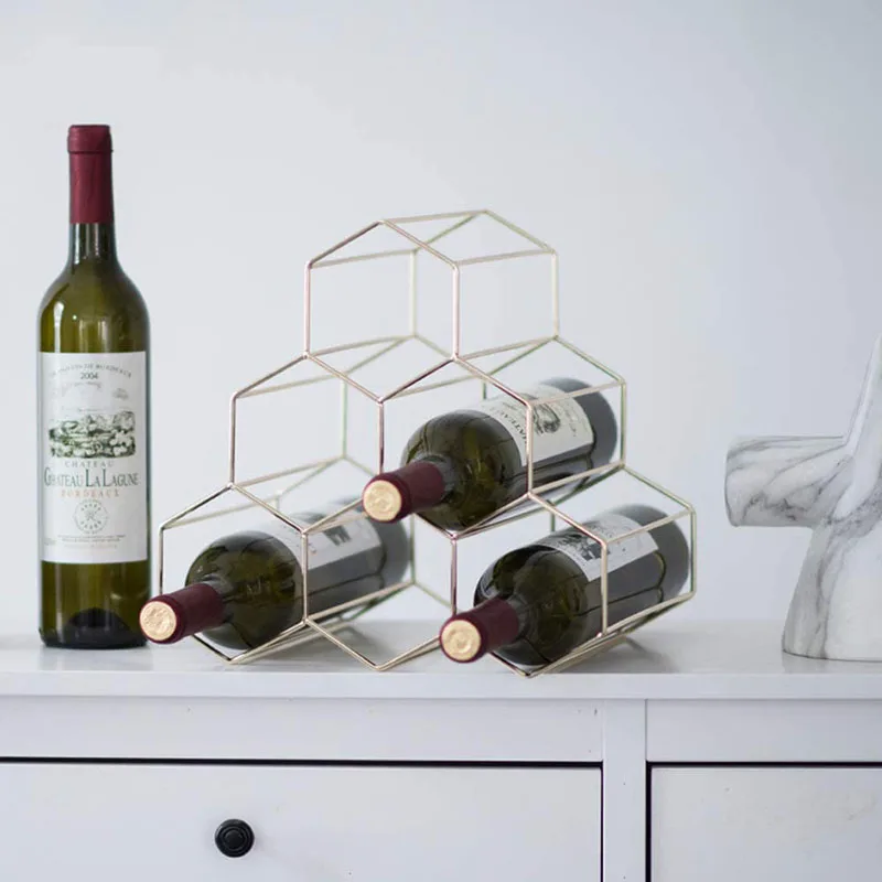 Золотая сотовая Винная стойка UNTIOR декоративная Скандинавская креативная из