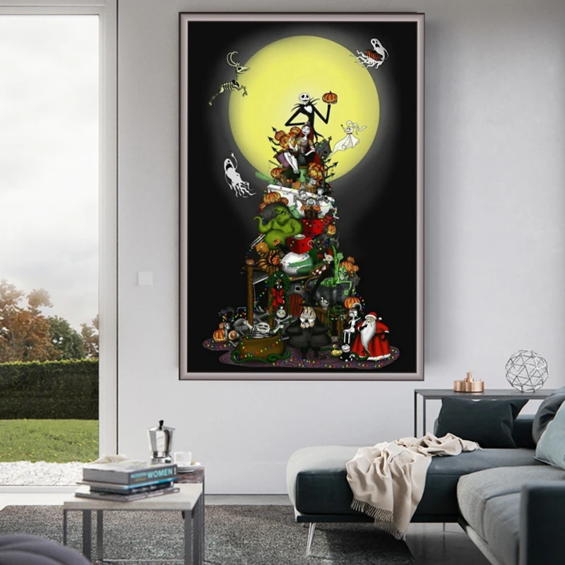 

5D DIY Diamond Painting Nightmare Before Christmas Full Square / Round Drill Halloween Home Decor Crystal Mosaic