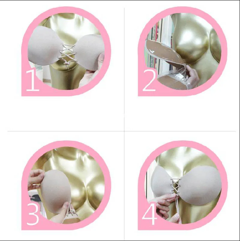 Пикантное нижнее белье с эффектом пуш ап силиконовый липкий бюстгальтер