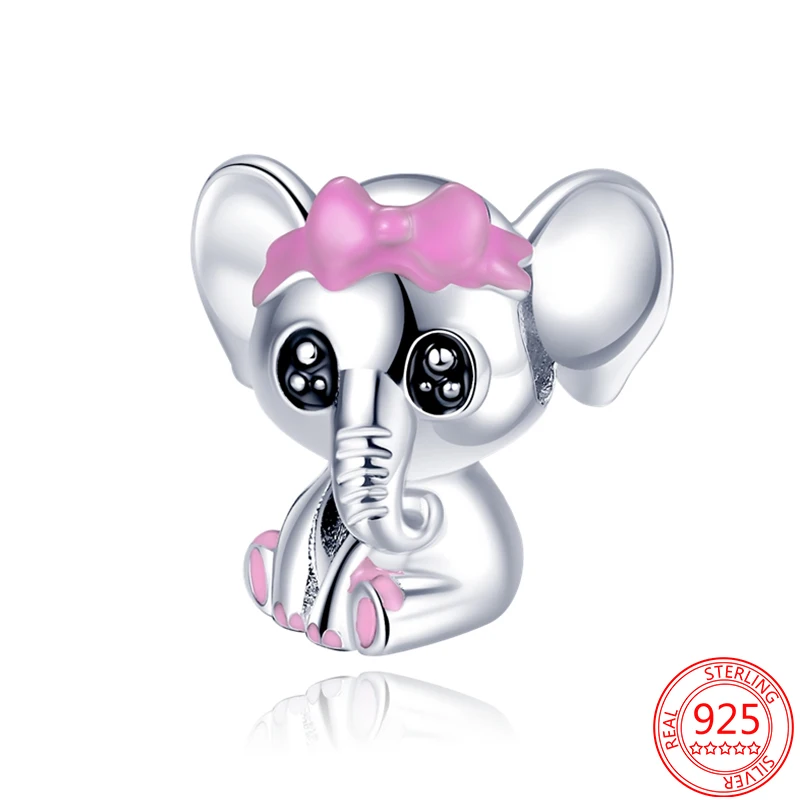 

Бусина и Шарм в виде слона из серебра 925 пробы