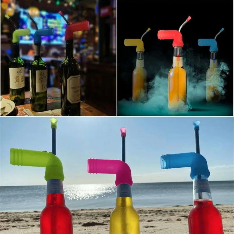 

Beer Snorkel Straw Creative Beer Bong Funnel Slammer Double Snorkel Drink Beer Dispenser Entertainment Straws With Cleaning Tool