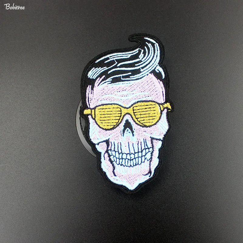 Креативные нашивки с черепом бейдж утюгом вышитая аппликация потрясающие