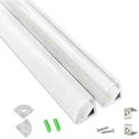 10 pack 1m40inch corner aluminium profile for 12mm wide strip v shape curved lens semicircle under cabinet channel diffuser