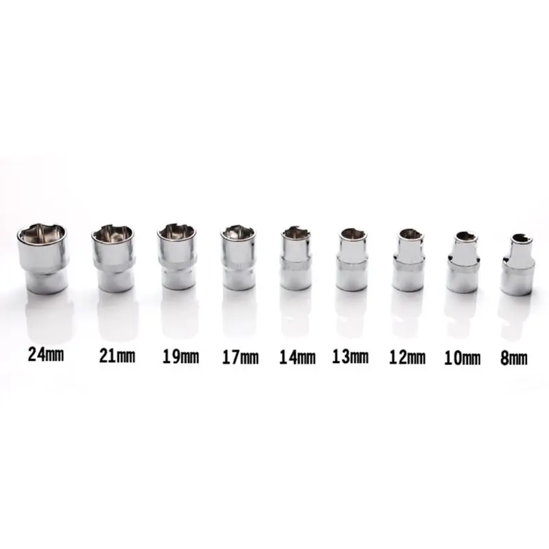 

10pcs/set 1/2" Ratchet Socket Wrench Spanner Sleeve Set Household Car Repair Tool Kit with Box