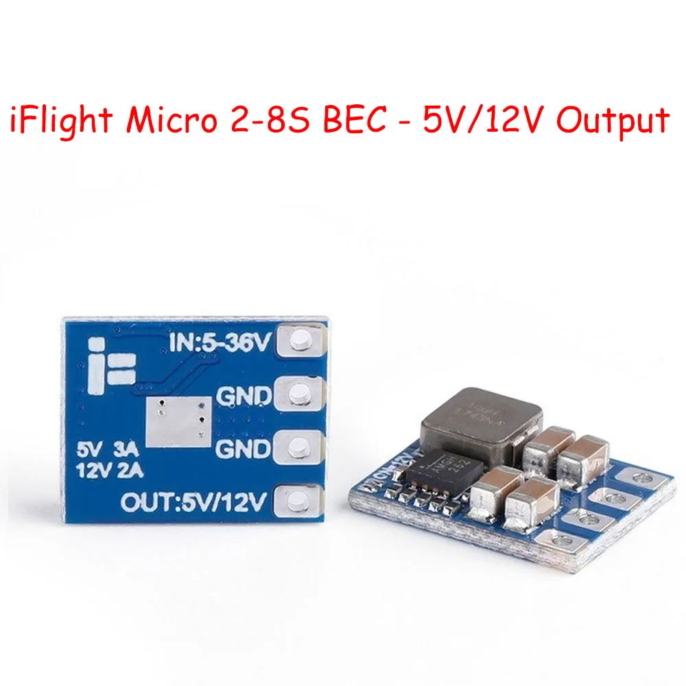 

IFlight Micro BEC 2-8S - 5 В/12 В BEC выход/понижающий модуль регулятора напряжения для RC FPV гоночного дрона системы PS Matek