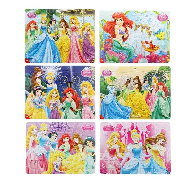 Disney Princess/ice Snow Princess Framed 40 Piece Puzzle Learning Educational Interesting Paper Toys For Children Gift | Игрушки и хобби