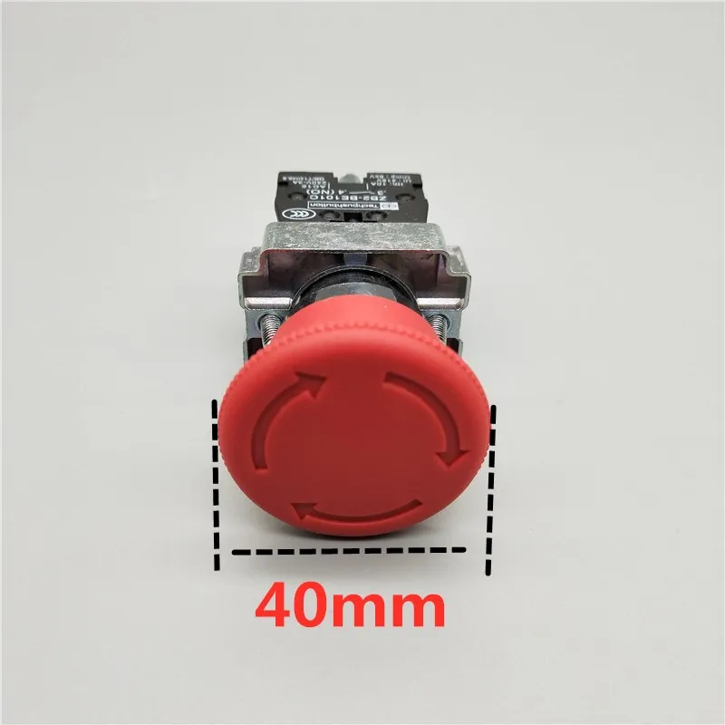 

XB2-BS542 30 мм 40 мм 60 мм НЗ N/C Красный гриб аварийной остановки кнопочный переключатель 600V 10A