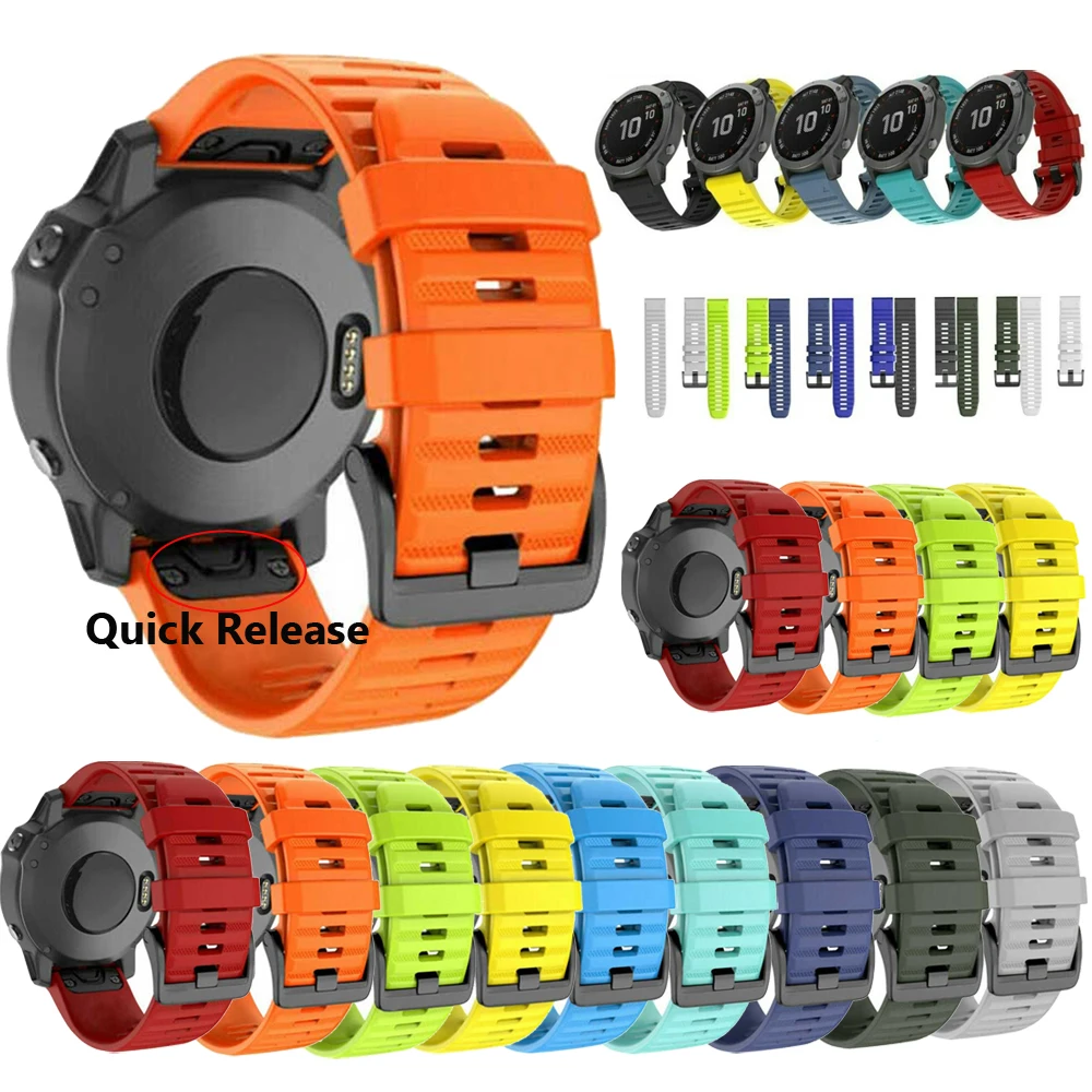 Ремешок для часов Garmin Fenix 5X 6X 6 6S Pro 5 Plus 3 HR быстросъемный силиконовый ремешок Easyfit
