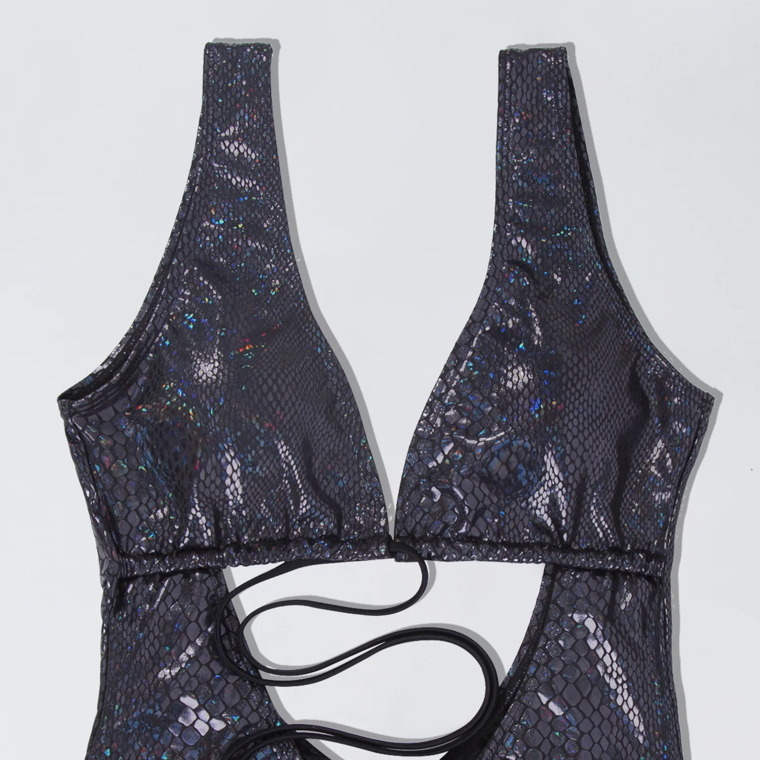 

2021 New One-piece Swimsuit Female Sexy Backless Sleeveless PU Leather Lace-up Swimsuit Swimwear Women Plus Size Swimwear