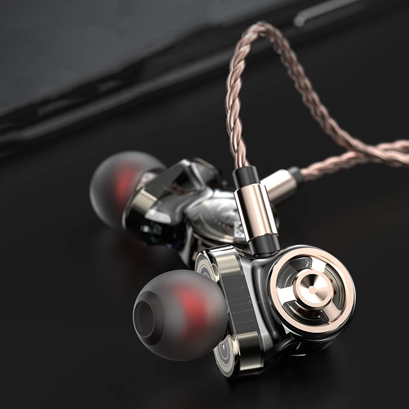 JABS наушники с тройным драйвером басовые для музыки стерео проводные микрофоном 3