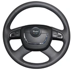 Кожаный чехол рулевого колеса автомобиля из микрофибры для Skoda Octavia a5 a 5 Superb 2012 2013, оплетка на рулевое колесо, чехол