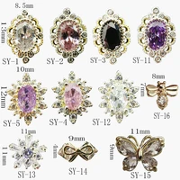 1pc luxury 3d nail zircon charms bee butterfly snowflake designer large rhinestones for acrylic nail manicure diy craft jewelry