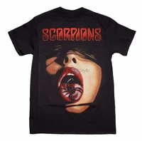 scorpions tongue rock music band men black t shirt