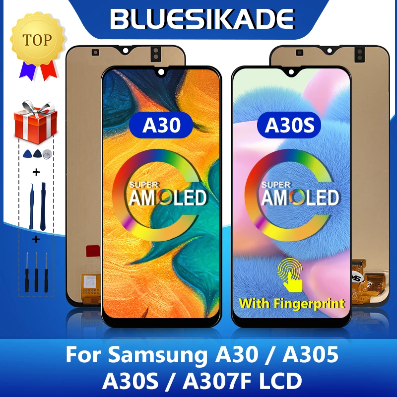 

6.4" Super AMOLED For Samsung galaxy A30 A30S LCD SM-A30 A305 Display Touch Screen For Samsung SM-A30S A307F Assembly Part