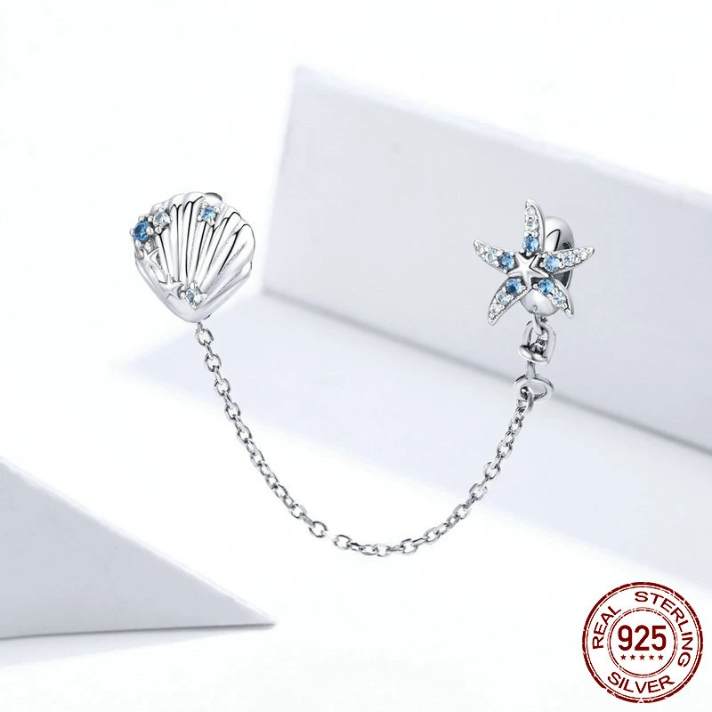 Цепочка с силиконовой подвеской для браслета или морскими звездами и ракушками |