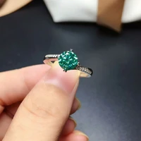 meibapj 12 carat green moissanite diamond simple ring for women 925 sterling silver fine wedding jewelry