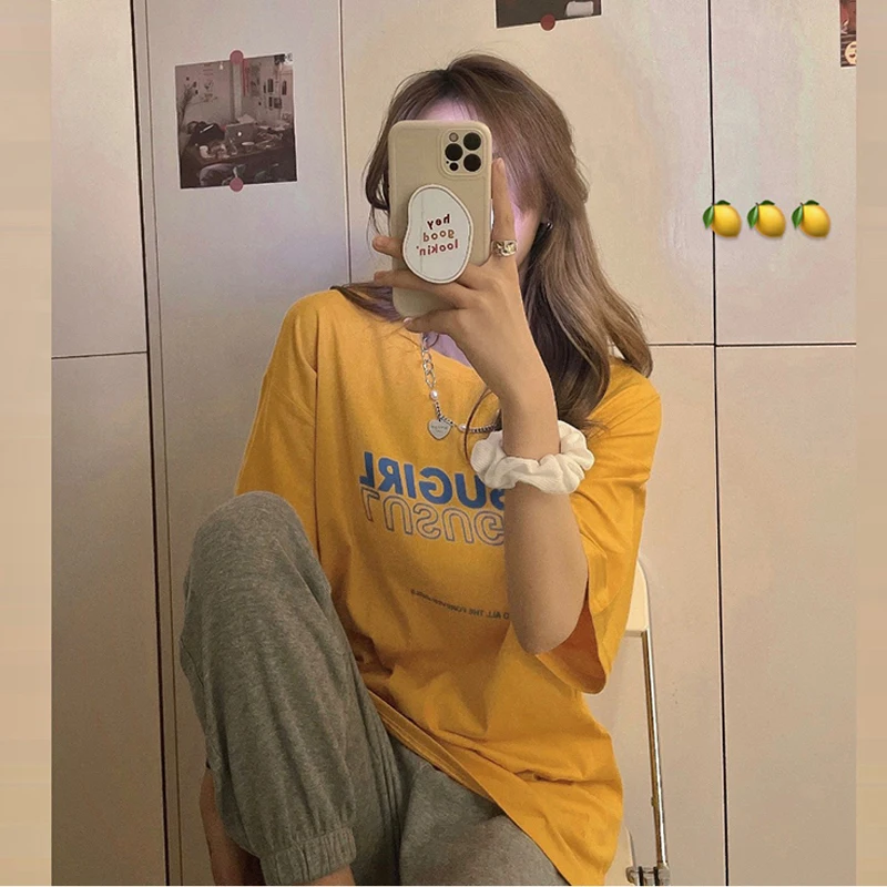 Футболка женская летняя с круглым вырезом и коротким рукавом 4 размера M-2xl |