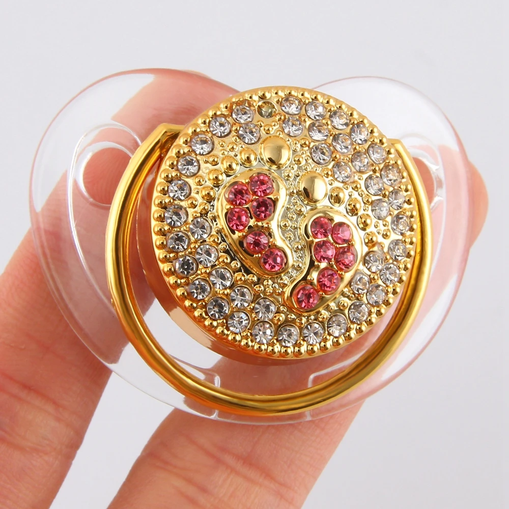 Роскошные Детские Соски Оптом Bling Bling Соска со Стразами Детские Ортодонтические Пустышки Кристалл Соска Соска