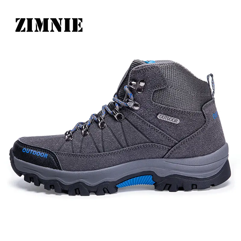 

ZIMNIE Winter Men Warm Short Plush Snow Shoes Men Outdoor Hiking Sport Shoes High Quality Trekking Climbing Sneakers Plus Size
