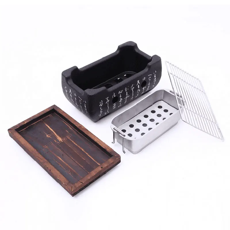 

Japanese Korean BBQ Grill Oven Aluminium Alloy Charcoal Grill Portable Party Accessories Household Barbecue Tools Mini/S/L