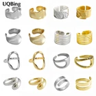 Женское геометрическое простое минималистичное открытое регулируемое кольцо из стерлингового серебра 925 пробы, Прямая поставка