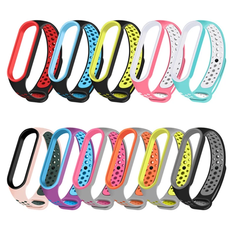 Ремешок силиконовый для Xiaomi Mi Band 6 5 4 3 сменный Воздухопроницаемый браслет