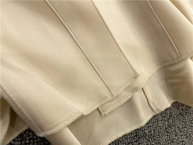 

Early Autumn Women's Long Sleeve Blouse Turn-down Collar Buttons Double Pockets Loose Office Lady Shirt