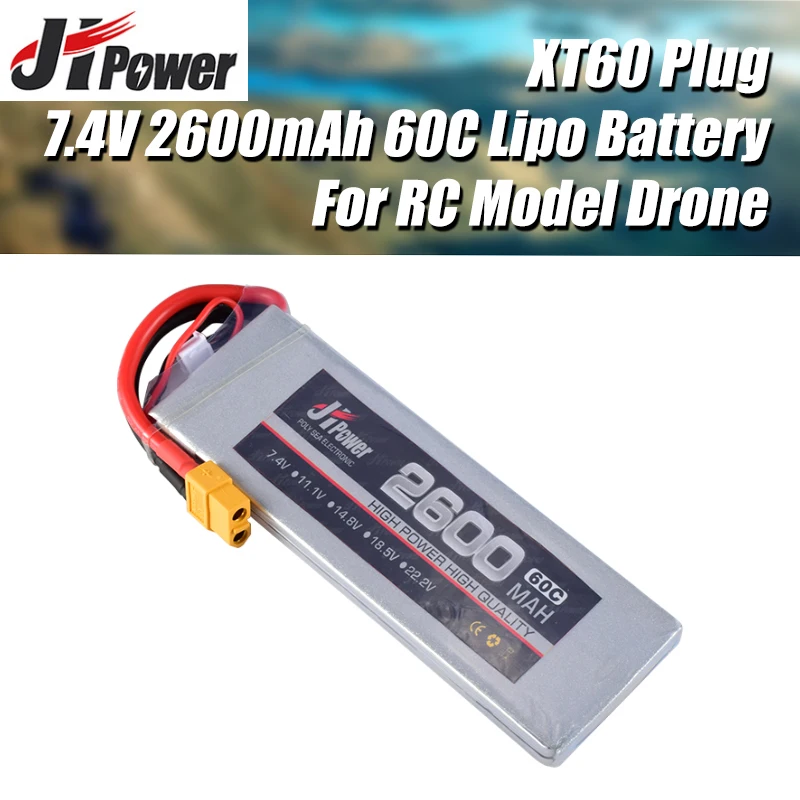 

Новое поступление, литий-полимерная аккумуляторная батарея JHPower 7,4 В 2600 мАч с разъемом XT60 2S 60C для радиоуправляемых моделей автомобилей, вертолетов