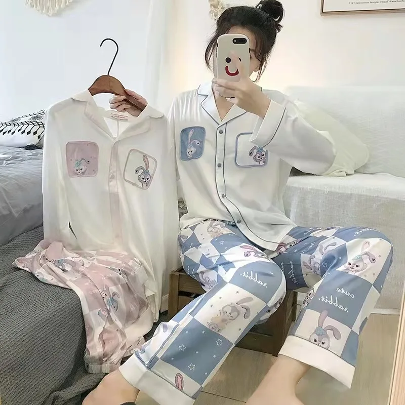 SURE YOU LIKE New Autumn Women Cartoon Cute Pajamas Sets Long Sleeve Leisure Sleepwear For Women Loss Nightwear Homewear Suit