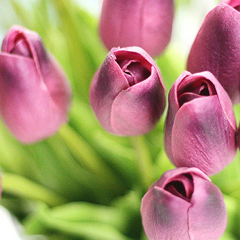 30pcs Party Accessories High Quality Plastic Real Touch Artificial Flowers Tulips for Decoration Valentine's Day Do Dropshipping | Дом и