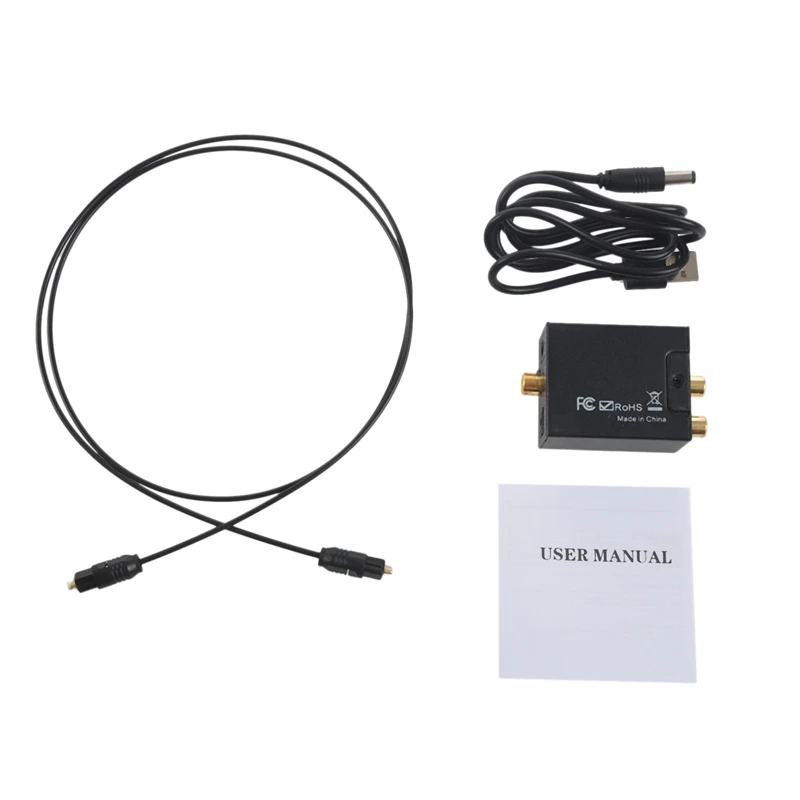 

Digital to Analog Audio Converter Amplifier Decoder Optical Fiber Coaxial Signal to Analog Stereo Audio Adapter 3.5MM Jack 2*RCA