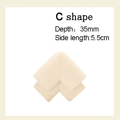 Beige C shape 4 шт./партия, детский силиконовый стол, угол стола, край, накладка на углы, безопасная защита для детей, защита от детей - Цвет: Beige C shape