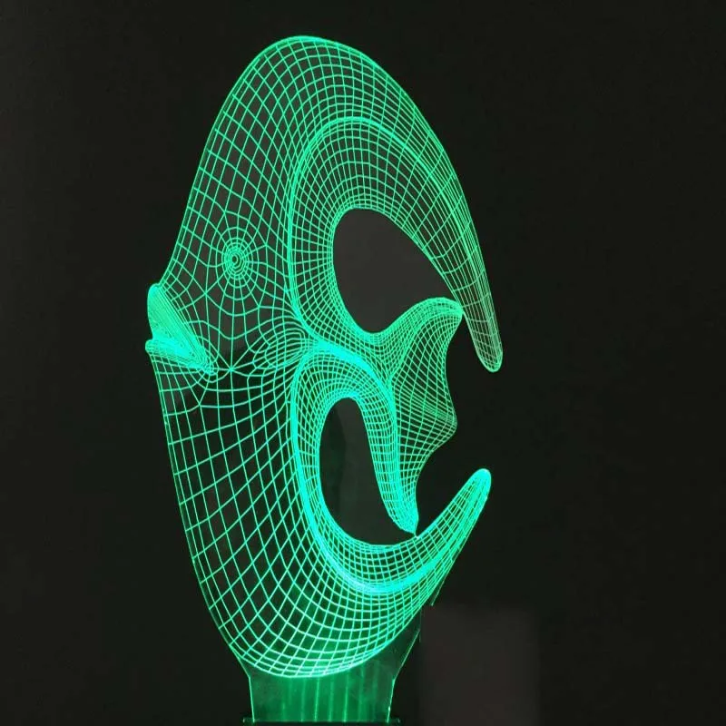 3d-иллюзионная лампа в виде странной рыбы светодиодсветодиодный ночные