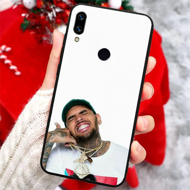 

chris brown American male singer Phone Case For Xiaomi Redmi note 7 8 9 t k30 max3 9 s 10 pro lite