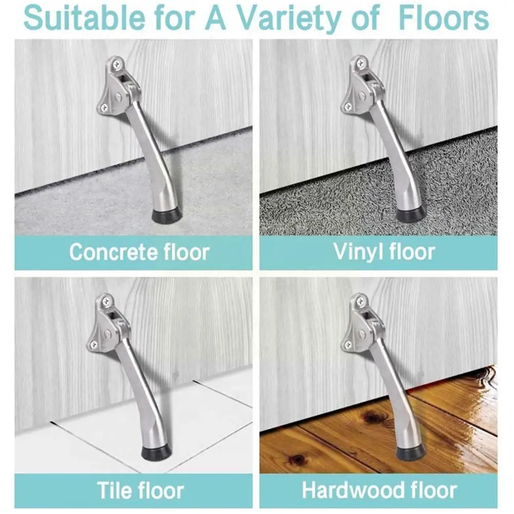 

Атласная хромированная дверная пробка из цинкового сплава с резиновыми серебряными ножками держателя H9X8