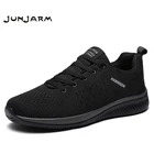 Кроссовки JUNJARM мужские сетчатые, легкие удобные Сникерсы для ходьбы и тенниса, повседневная обувь на шнуровке