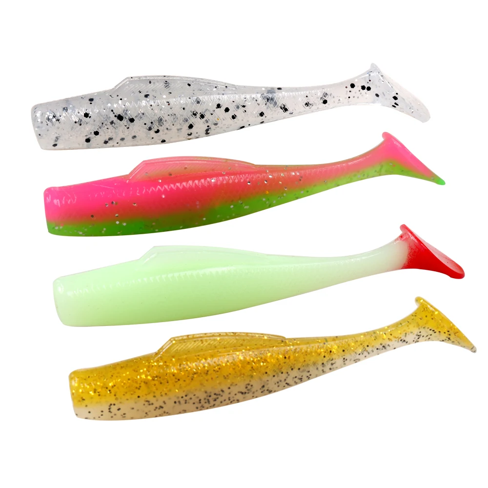 

TEUKIM 6pcs TPR Soft Worm Shad 80mm 4.8g Rock Shiner Fishing Lures Sea Bait Floating Soft Lure Trout Bream Bait Pesca Swimbaits