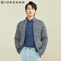 giordano men jackets thick mockneck open placket jacket soild color quality zip front thick casual jackets 01051702