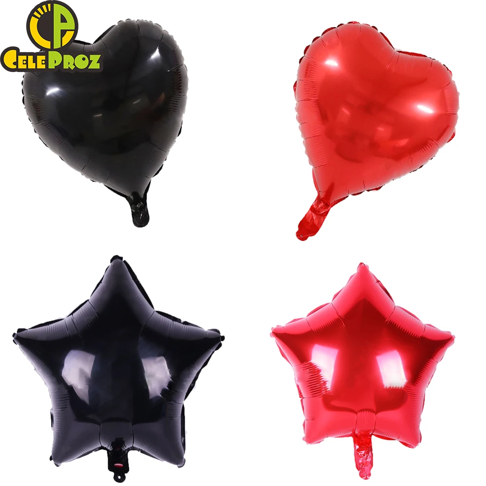 18 дюймов свадебные шары из фольги красные черные воздушные для детей на день