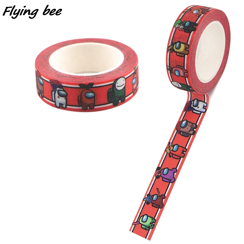 

Flyingbee 15mmX5m Red Game Robot Matte Surface Popular Game Characters DIY Tape Paper Office Stationery School Supply Tape X1231