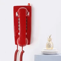 metal ring retro telephone wall mounted desktop antique landline phone for office home bathroom vintage cored telefono red black