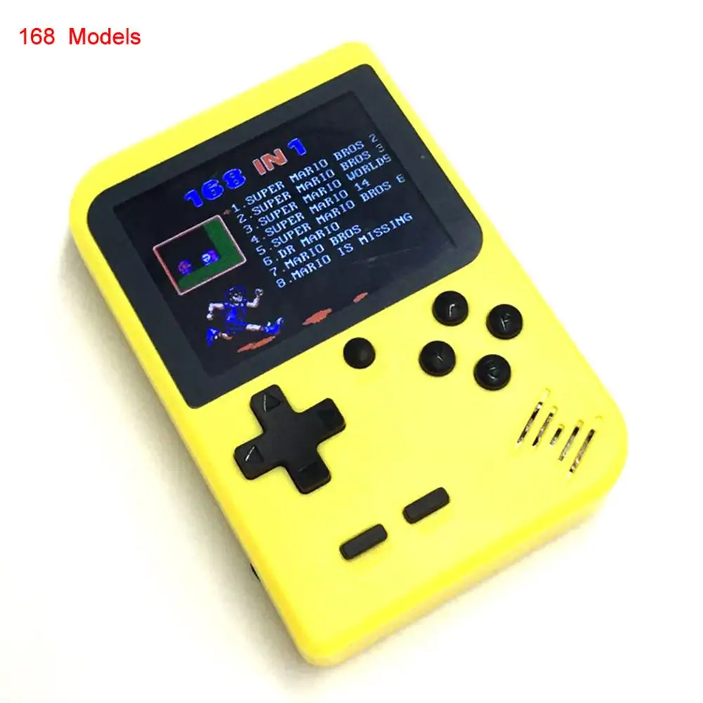 Yellow 168 Встроенный 400 игр ручной Ретро игровой консоли мини TFT экран USB зарядка портативная Ретро портативная игровая консоль - Цвет: Yellow 168