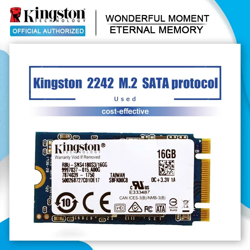 Внутренний твердотельный накопитель Kingston SSD 2242 M.2 SATA протокол 16 ГБ 32 промышленный