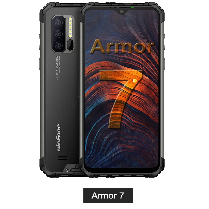 Armor 7 Смартфон Ulefone Armor 7 IP68, трекер сердечного ритма, Android 9,0, NFC Helio P90, четыре ядра, 6,3 дюйма, 8 ГБ+ 128 ГБ, 48MP, 4G, 5500 мАч, телефон - Цвет: Armor 7
