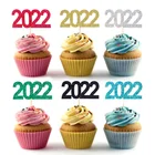 Украшения для торта, 12 шт., 2022, блестящие, 2022