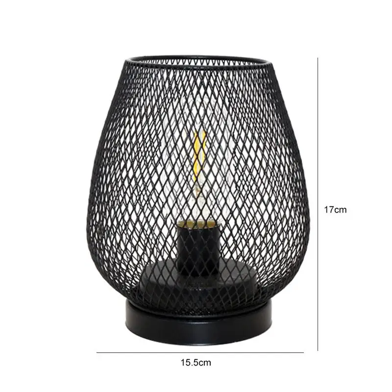 

Birdcage Decorative Table Lamp Industrial Style Iron Art Retro Minimalist LED Night Light for Home Bedroom Living Room