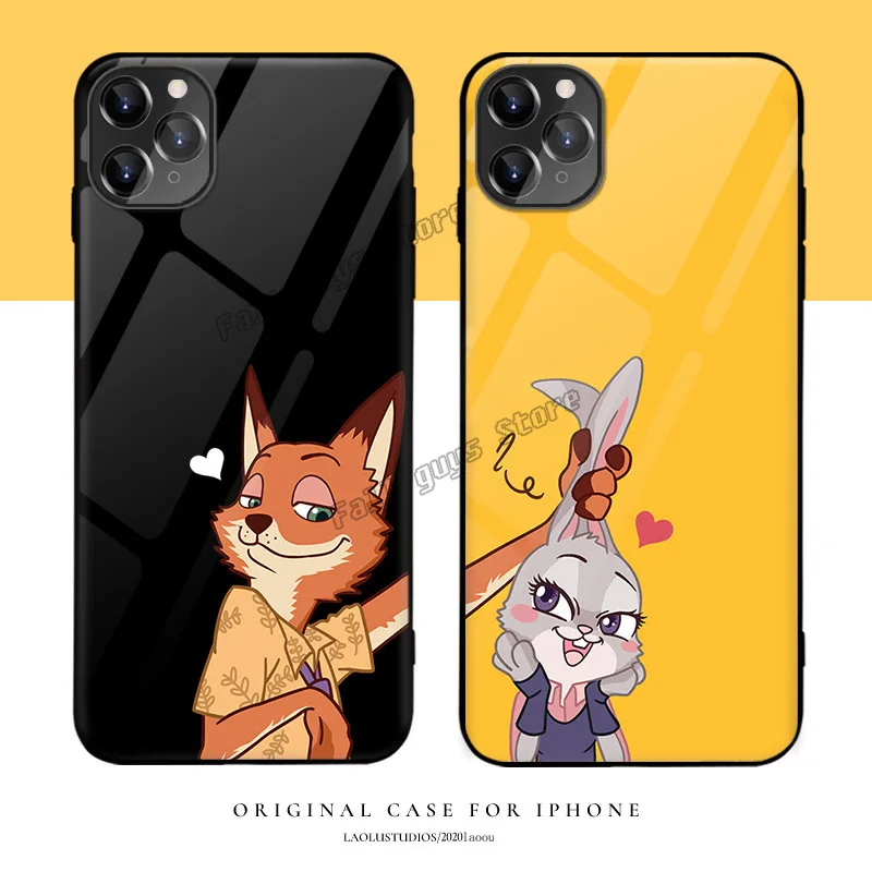 Чехол для телефона Disney Iphone X XR XS 11 12 7 8 6 6s XSMAX Zootopia Judy Nick чехол из закаленного стекла