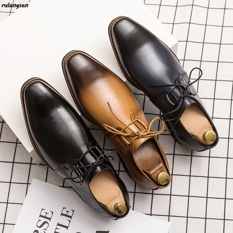 Men's Business Formal Shoes Korean Version Of The British Trend Of Large Size Men's Shoes Pointed Toe Casual Large Size Shoes