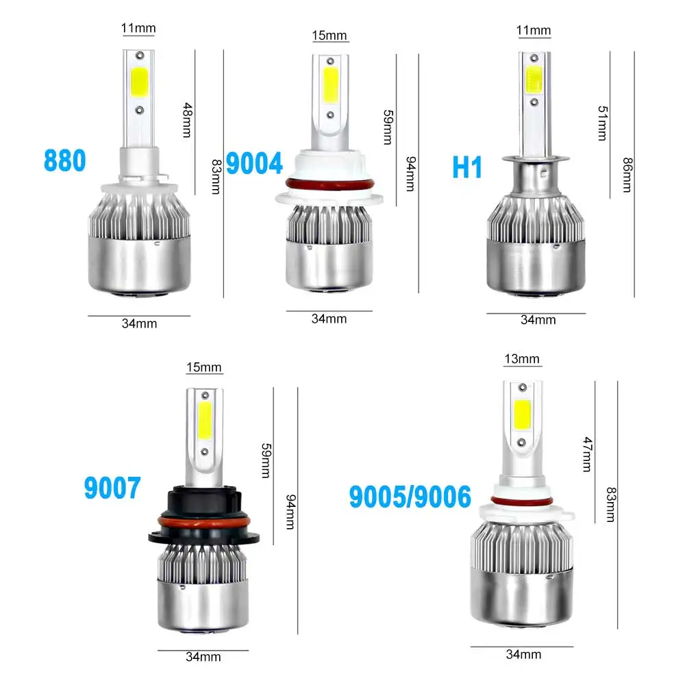 CROSSSUNAI C6 H7 Led H4 H1 автомобилей головной светильник H3 H11 светодиодные лампы для передних автомобильных H13 880 9004 9005 9006 9007 60 Вт 6000k 8000LM автомобильный светильник лампы 12V